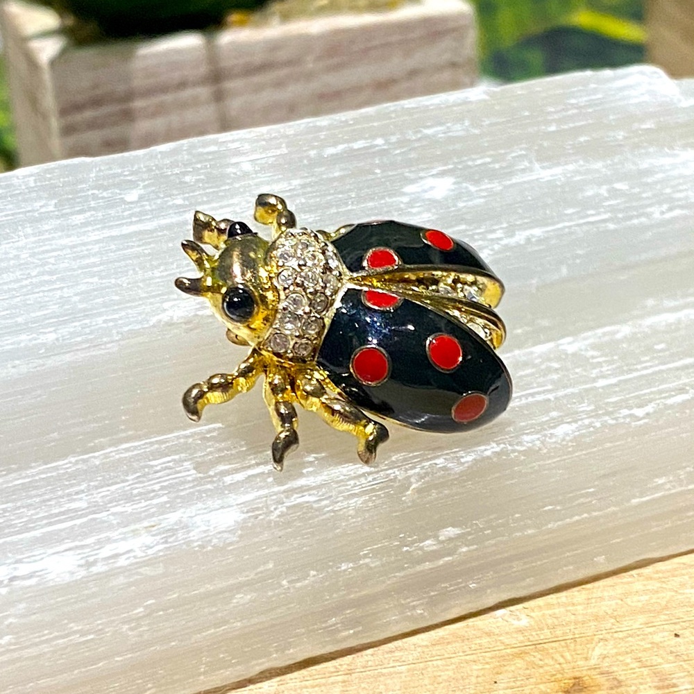 Vintage Goldtone Ladybug Brooch♥️✨🐞